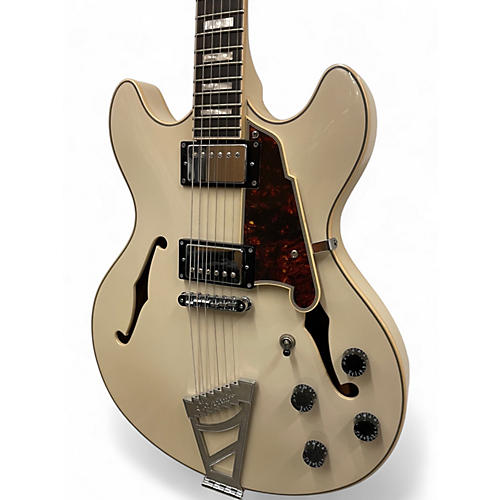 Used D'Angelico Premier Series DC Alpine White Hollow Body Electric Guitar Alpine White