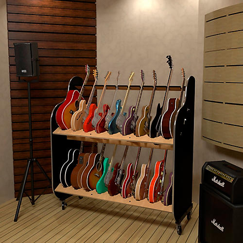 A&S Crafted Products The Session-Pro Double-Stack Mobile Guitar Rack