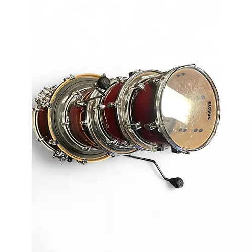 Used Pearl 4 Piece Pro Decade Maple Red to Black Fade Drum Kit Red to Black Fade