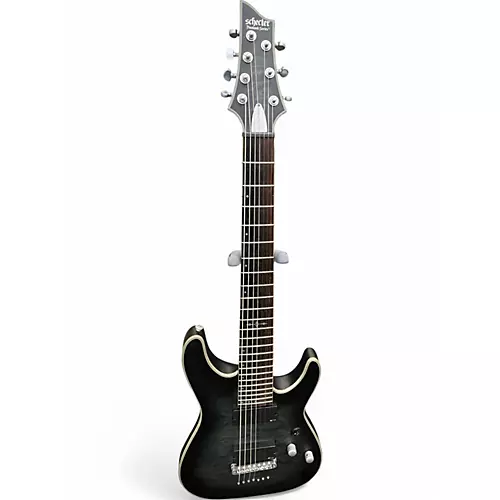 Used Schecter Guitar Research C7 Platinum Trans Black Solid Body Electric Guitar Trans Black