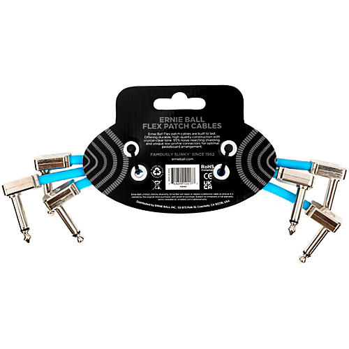 Ernie Ball Flex Patch Cable - 3 Pack 3 in. Purple