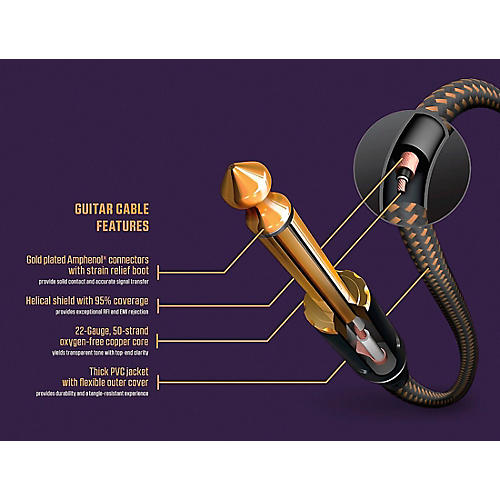 Livewire Signature Guitar Cable Straight to Angle Black Regular 20 Ft.