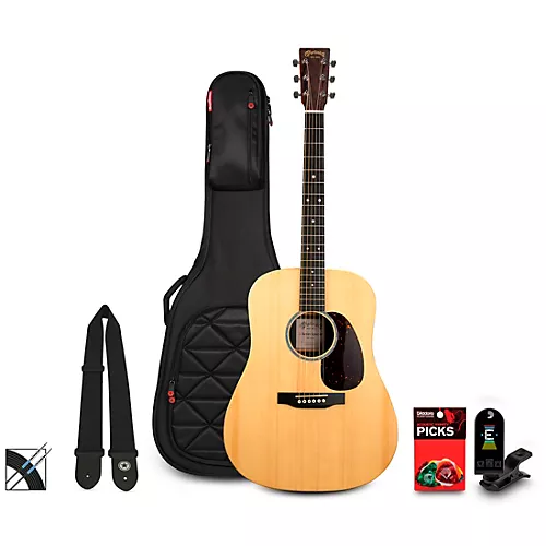 Martin X Series Special D-X2E Spruce-Rosewood HPL Acoustic-Electric Guitar Pack Natural