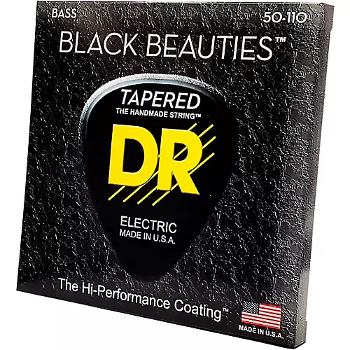 DR Strings BLACK BEAUTIES Taper Coated 4-String Bass Heavy (50-110)