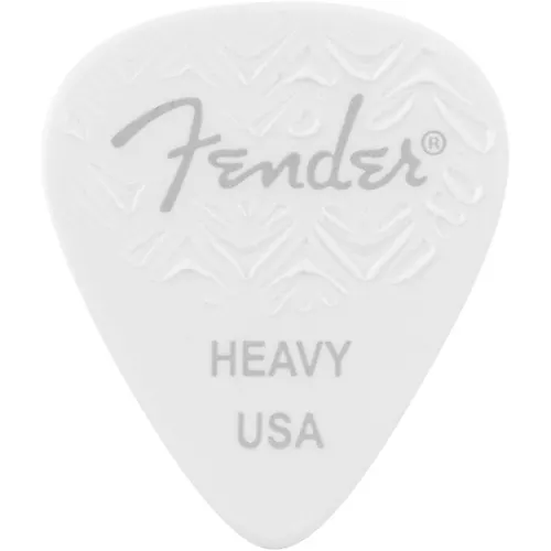 Fender 351 Shape Wavelength Celluloid Guitar Picks (6-Pack), White Heavy