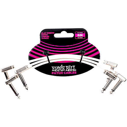 Ernie Ball Flat Ribbon 3-Pack Patch Cables 6 in. Red