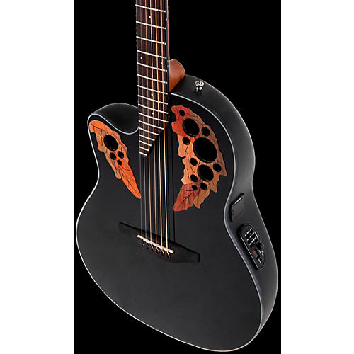 Ovation CE44L Celebrity Series Elite Mid-Depth Left-Handed Acoustic-Electric Guitar Black