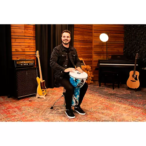 MEINL Alpine Series Synthetic Djembe 10 in. Galactic Blue Tie Dye