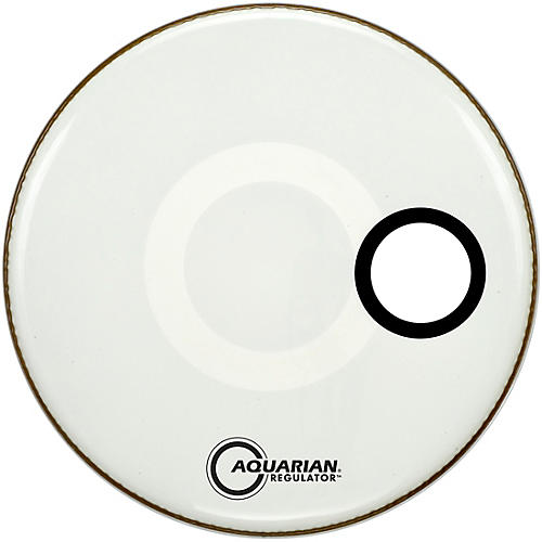 Aquarian Regulator RSM Off-Set Hole Bass Drum Head Gloss White 22 in.