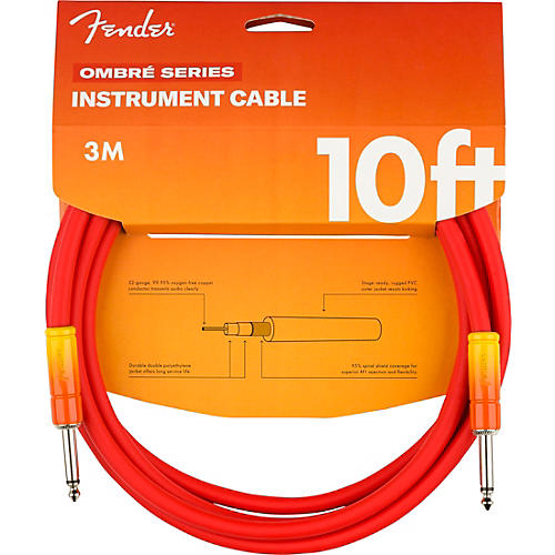 Fender Ombre Straight to Straight Instrument Cable 10 ft. Silver Smoke