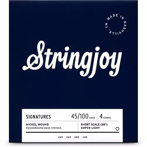 Stringjoy Signatures 4 String Short Scale Nickel Wound Bass Guitar Strings 45 - 105