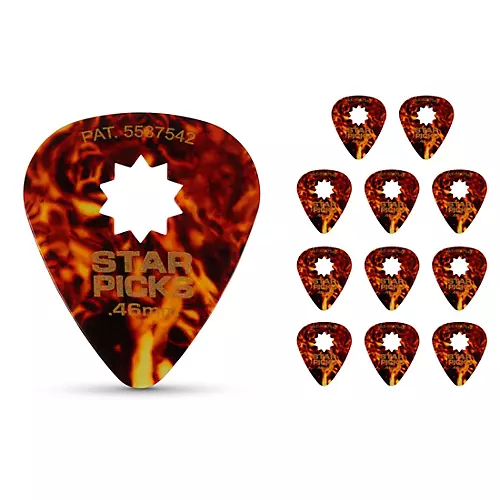 Everly Star Classic Tortoise Shell Guitar Picks Rockstar Mix 12 Pack
