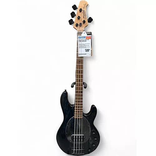 Used Sterling by Music Man Stingray 4 Black Ash Electric Bass Guitar Black Ash