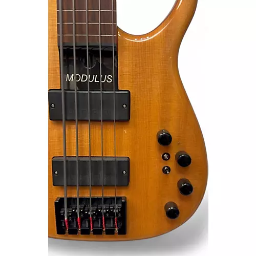 Used Modulus Guitars Q5 Quantum 5 String Fretless Semi-Hollow Electric Bass Guitar Natural
