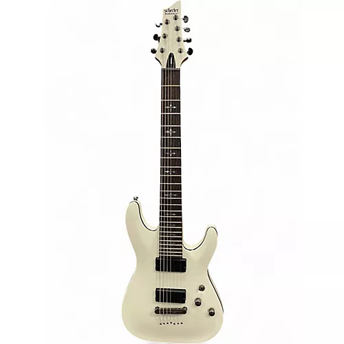 Used Schecter Guitar Research Demon 7 String WHITE Solid Body Electric Guitar WHITE