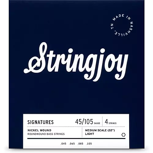 Stringjoy Signatures 4 String Medium Scale Nickel Wound Bass Guitar Strings 45 - 100