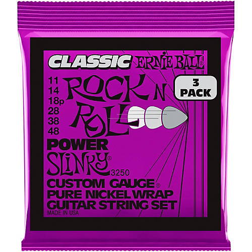 Ernie Ball Power Slinky Classic Rock and Roll Electric Guitar Strings 3 Pack 11 - 48