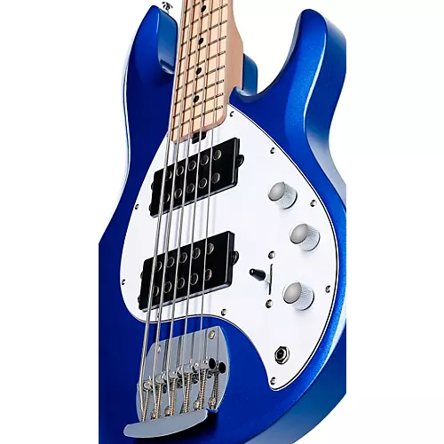 Sterling by Music Man StingRay Ray5HH Maple Fingerboard 5-String Electric Bass Guitar Cobra Blue