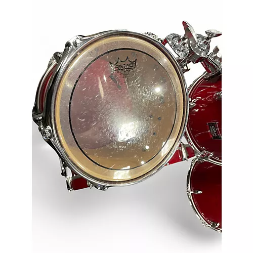 Used Yamaha 4 Piece Oak Custom Red Gloss Drum Kit Red Gloss