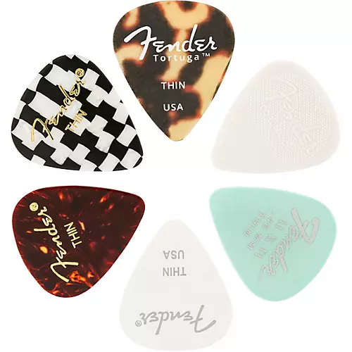 Fender 351 Shape Material Medley Guitar Picks (6-Pack) Medium 6 Pack