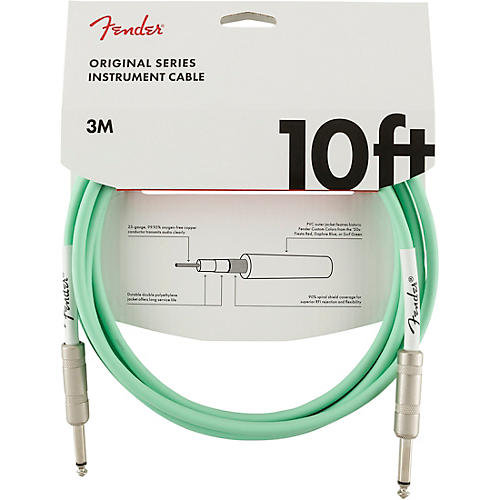 Fender Original Series Straight to Straight Instrument Cable 10 ft. Surf Green