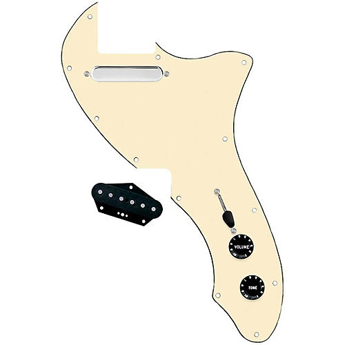 920D Custom 72 Thinline Tele Single Coil Loaded Pickguard With Texas Grit Pickups and Black Knobs Black Pearl