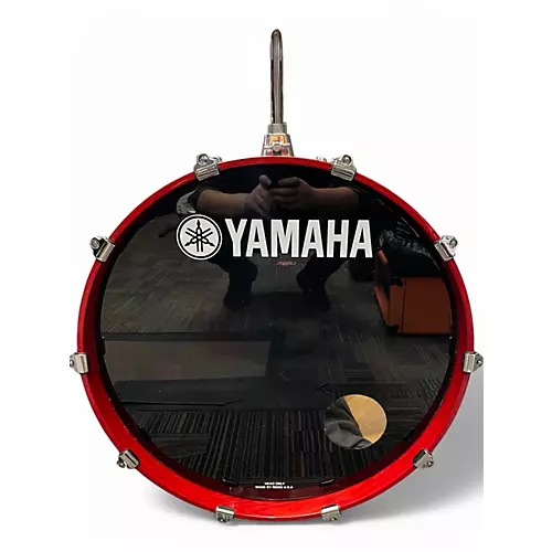 Used Yamaha 5 Piece Oak Custom Trans Red Drum Kit Trans Red