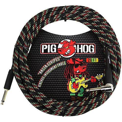 Pig Hog Right Angle Instrument Cable 10 ft. Daphne Blue