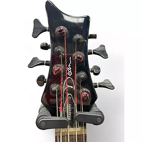Used Dean Rhapsody 8 8 String Trans Crimson Red Electric Bass Guitar Trans Crimson Red