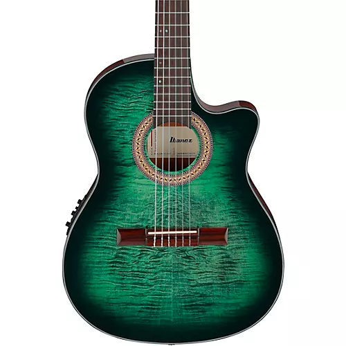Ibanez GA35FMTCE Flamed Maple Top Classical Acoustic-Electric Guitar Emerald Burst