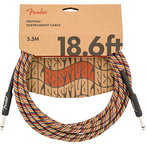 Fender Festival Straight to Straight Instrument Cable 10 ft. Rainbow