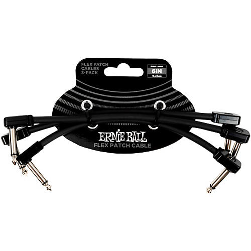 Ernie Ball Flex Patch Cable - 3 Pack 3 in. Purple