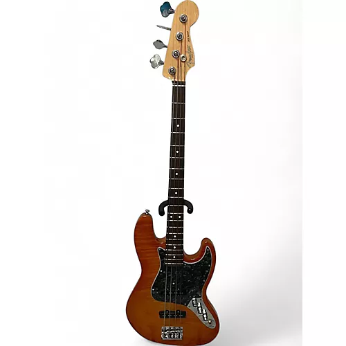 Used Fender American Select Active Jazz Bass Amber Electric Bass Guitar Amber