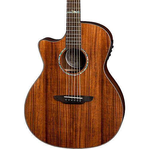 Luna High Tide Koa Left-Handed Grand Concert Acoustic/Electric Guitar Satin Natural