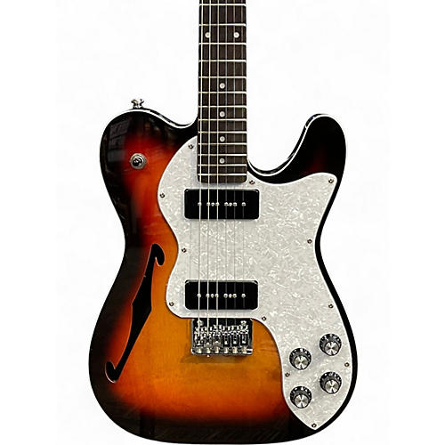 Used Firefly Pure Series FFPTH P-90s 3 Tone Sunburst Hollow Body Electric Guitar 3 Tone Sunburst