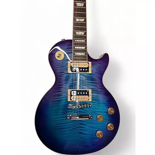 Used 2021 Gibson Les Paul Traditional Pro V Flame Top blueberry Solid Body Electric Guitar blueberry