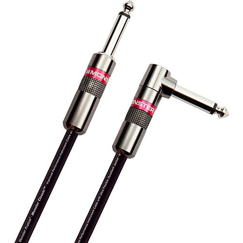 Monster Cable Prolink Classic Pro Audio Instrument Cable, Right Angle to Straight 21 ft. Black