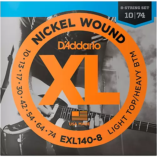D'Addario EXL140 Light Top Heavy/Bottom 8-String Electric Guitar Strings