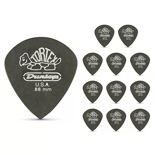 Dunlop Tortex Pitch Black Jazz Guitar Picks 1 Dozen 1.5 mm 12 Pack