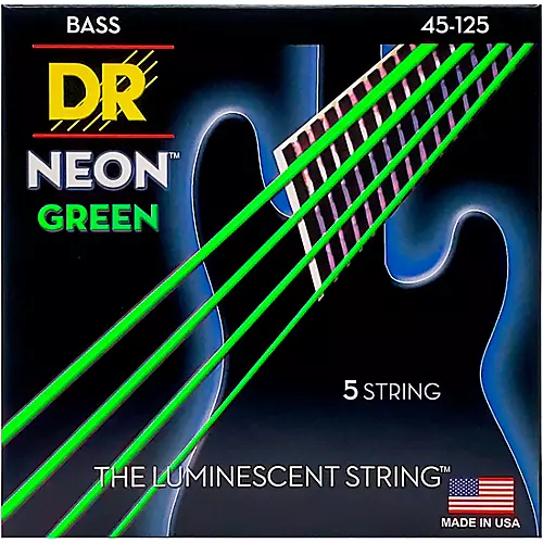 DR Strings NEON Hi-Def Green Bass SuperStrings Medium 5-String