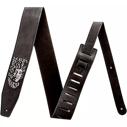 Dunlop Authentic Hendrix 68 Shrine Series BMF Leather Guitar Strap Black 2.5 in.
