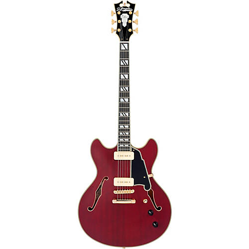 D'Angelico Deluxe DC Semi-Hollow Electric Guitar Satin Trans Wine