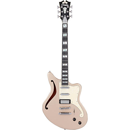 D'Angelico Deluxe Series Bedford SH Electric Guitar With USA Seymour Duncan Pickups and Stopbar Tailpiece Desert Gold