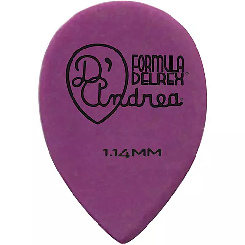 D'Andrea 358 Small Delrex Delrin Guitar Picks Teardrop - One Dozen Purple 1.14 mm