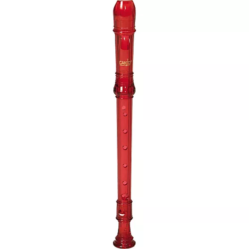 Canto One-Piece Translucent Soprano Recorder with Baroque Fingering Transparent Red
