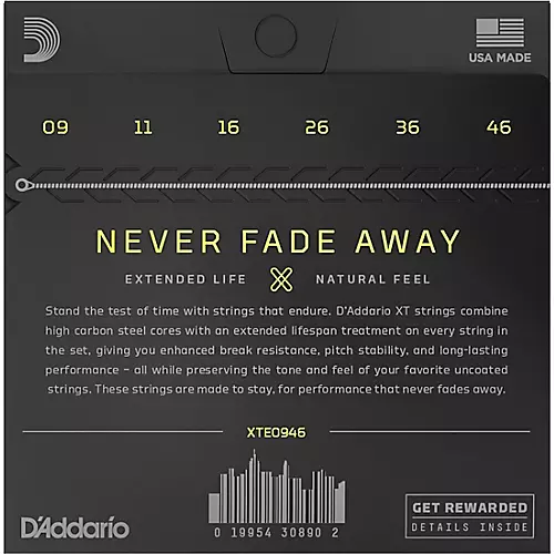 D'Addario XT Nickel Plated Steel Electric Guitar Coated Strings .010-.052 Light Top Heavy Bottom