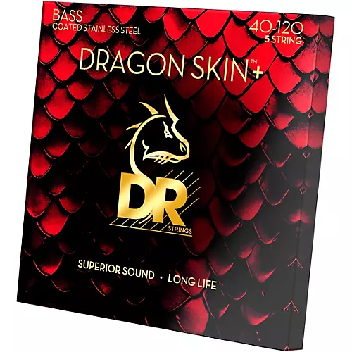 DR Strings Dragon Skin+ Coated Accurate Core Technology 5-String Stainless Steel Bass Strings 40 - 120