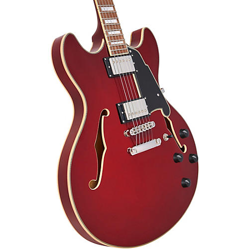 D'Angelico Premier DC Semi-Hollow Electric Guitar Solid Black