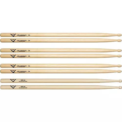 Vater Buy 3 5A Wood Drum Stick Pairs, Get 1 Free KEG 5A Pair