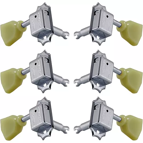 Grover 3+3 Vintage Deluxe 133 Series Keystone Button Tuning Machines Chrome